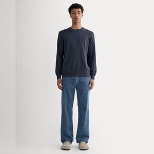 Everlane Mens The No Sweat Sweater Heathered Ash Gray XS
